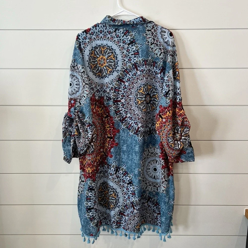 Yincra Women's Colorful Tassel Beach‎ Swimsuit Coverup Lightweight Size 3x Plus